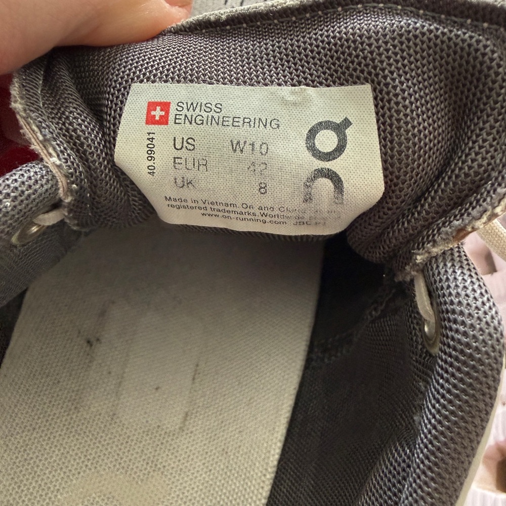 On Running Cloud Men’s Gray Athletic Sneakers – Size 10 - Picture 7 of 7